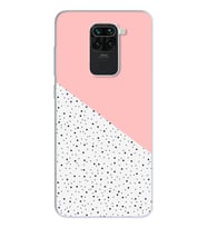 Pembe Puantiye Tasarımlı Süper Şeffaf Silikon Telefon Kılıfı Xiomai Redmi Note 9