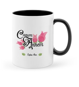 BK Gift Kişiye Özel Canım Annem Siyah Kupa Bardak  16
