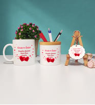 Sevgiliye Sevgililer Günü Hediyesi 20 Kupa Bardak Kalemlik ve Anahtarlık Hediye Seti
