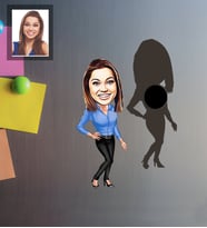 Kişiye Özel Öğretmen Karikatürlü Ahşap Magnet Bayan-11