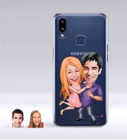 BK Gift Kişiye Özel Sevgililer Karikatürlü Samsung Galaxy A10s İnce Şeffaf Silikon Telefon Kapağı-3 (Beyaz)
