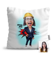 BK Gift Kişiye Özel Mühendis Karikatür  Yastık  2