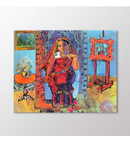 Arty Tablo Interior With Indian Woman Tablo (Karışık)