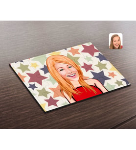 BK Gift Kişiye Özel Kadın Karikatürlü Ahşap Puzzle-33