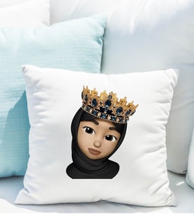 Emoji Kız Tesettürlü Stiker Yastığı