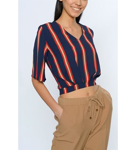 Z6208 Dewberry Bayan Bluz-Lacivert
