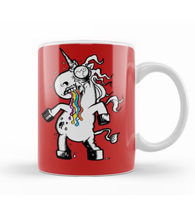 Zombies Vs Unicorns Zombie Unicorn Kupa Bardak Porselen