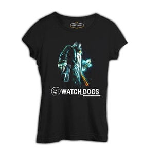 Watch Dogs Siyah Kadın Tshirt