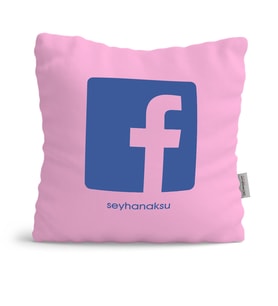 BK Gift Kişiye Özel Facebook Pembe Yastık