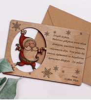 BK Gift Kişiye Özel Retro Ahşap Yılbaşı Tebrik Kartı  4