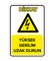MIGNATIS - Yüksek Gerilim Uzak Durun Levhası - Sac Malzeme 35x50cm