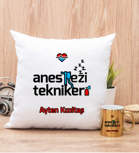 Anestezi Teknikeri Yastık ve Gold Kupa Bardak