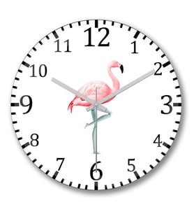 Flamingo 7 Duvar Saati Bombeli Gercek Cam