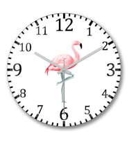 Flamingo 7 Duvar Saati Bombeli Gercek Cam