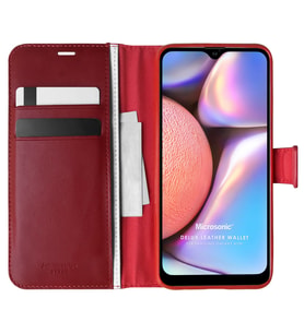 Microsonic Samsung Galaxy A10s Kılıf Delux Leather Wallet Kırmızı