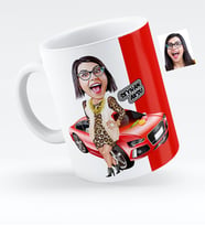 BK Gift Kişiye Özel Bayan Patron Karikatürlü Beyaz Kupa Bardak  1