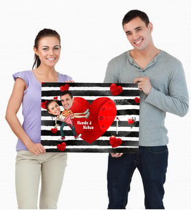 BK Gift Kişiye Özel Karikatür Ahşap Duvar Saati 45x31 Cm 2