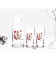 BK Gift Kişiye Özel Renkli Baskılı İsimli Fotoğraflı İkili Rakı Bardağı ve Karaf Hediye Seti-27 (Model 1)