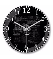 E=mc2 Formül Matematik Formülü Duvar Saati Bombeli Gercek Cam