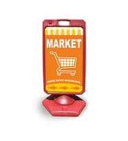 Market   Reklam ve Yönlendirme Uyari Dubasi A Tabela kırmızı