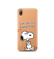 Snoopy Tasarımlı Süper Şeffaf Silikon Telefon Kılıfı Huawei Y5 2019