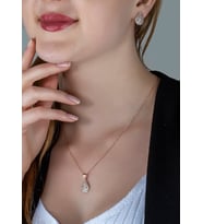 Gümüş Zirkon Taşlı Abiye Badem Model Tasarım Set