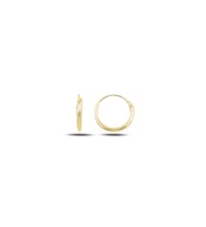 Altın Kaplama 10mm Sade Halka Gümüş Küpe (Gold)