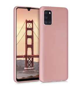 Microsonic Matte Silicone Samsung Galaxy A31 Kılıf Rose Gold