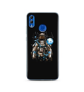 Uzay Astronot Tasarım Süper Şeffaf Silikon Telefon Kılıfı Huawei Honor 10 Lite 