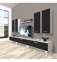 Decoraktiv Eko 8d Slm Retro Tv Ünitesi Tv Sehpası (Beyaz-Siyah)