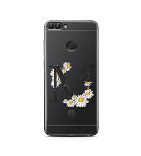 Papatya Harf Tasarım Süper Şeffaf Silikon Telefon Kılıfı Huawei P Smart  M-Harfi