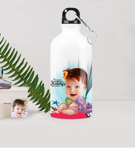 BK Gift Kişiye Özel Bebek Karikatürlü Metal Suluk 500 Ml 1