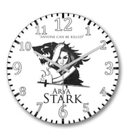 Arya Stark Duvar Saati Bombeli Gercek Cam