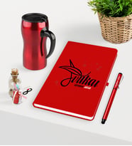 BK Gift Kişiye Özel Avukat Temalı Kırmızı Defter Kalem ve Termos Mug Seti - 9 (Model 1)