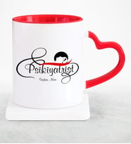 BK Gift Kişiye Özel Mesleki Psikiyatrist Kırmızı Kalpli Kupa Bardak  4