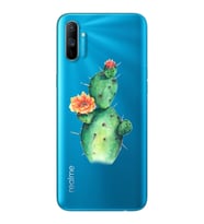 Kaktüs Tasarımlı Süper Şeffaf Silikon Telefon Kılıfı Oppo Realmi C3