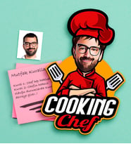 BK Gift Kişiye Özel Bay Chef Karikatürlü Ahşap Magnet-11 (Çok Renkli)