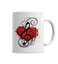 Love Music Müzik Kupa Bardak Porselen