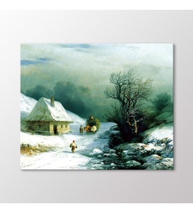Arty Tablo Kışın Küçük Rusya Kağnısı, 1866 Tablo (Karışık)