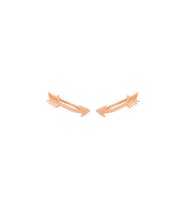 925 Ayar Gümüş Minik Ok Earcuff Küpe Rose (Pembe)-Standart