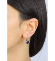 Söğütlü Serisi 925 Ayar Otantik Gümüş Safir Taşlı Bayan Küpe
