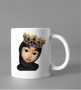 Emoji Kız Tesettürlü Stiker Kupası