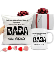 Babalar Günü Hediye Seti Yastık ve Kupa Bardak (Beyaz)