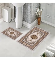 Banyo Halısı Ikili Klozet Takımı Kaymaz Tabanlı (60 xm x 100 cm + 40 cm x 60 cm) 