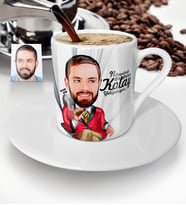 BK Gift Kişiye Özel Bay Patron Karikatür Türk Kahvesi Fincanı  2