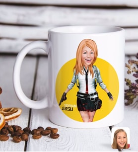 BK Gift Kişiye Özel Kadın PUBG Karikatürlü Beyaz Kupa Bardak-2