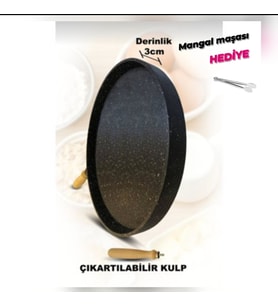 MUTFAKÇA 36 Cm Granit Döküm Derin Gözleme Tavası  (3cm Derinlik)