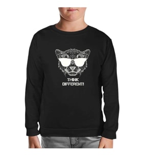 Think Different Siyah Çocuk Sweatshirt