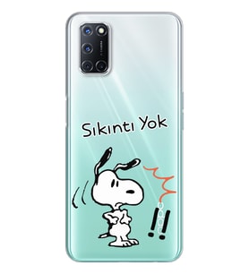 Snoopy Tasarımlı Süper Şeffaf Silikon Telefon Kılıfı Oppo A52-A72