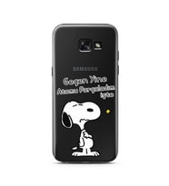 Snoopy Tasarımlı Süper Şeffaf Silikon Telefon Kılıfı Samsung A5 (2015)